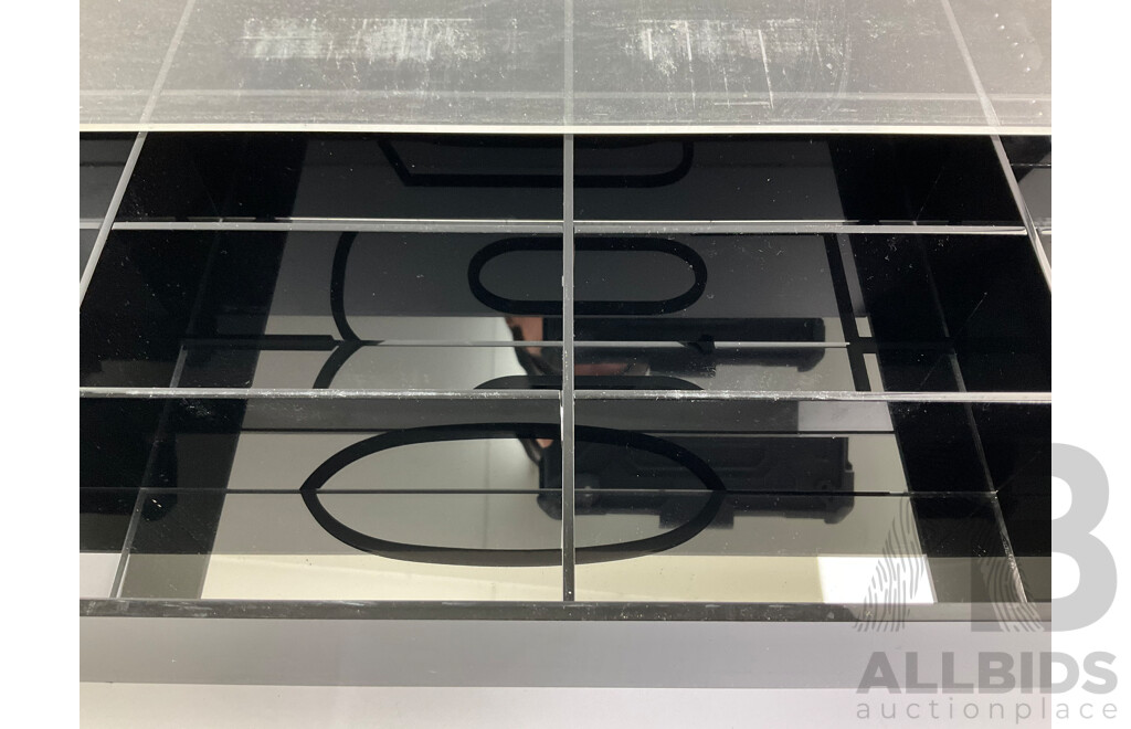 Model Car Display Case with Diecast Vehicles Including Ford Capri, Corvette, Mini, Porsche, Renault, Volkswagen, Jaguar