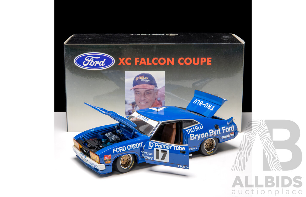 AUTOart 1979 Ford XC Falcon Coupe Lakeside Dick Johnson Blue #17 #718/7200 1:18 Scale Model Car - Signed COA Included