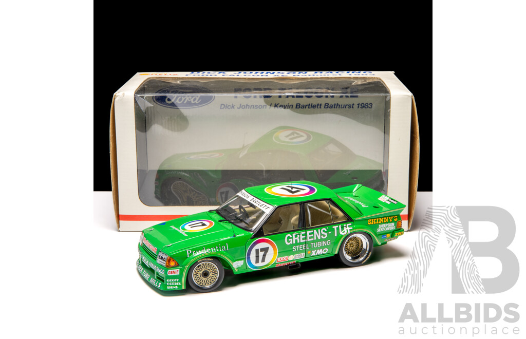 Biante 1983 Ford XE Falcon Bathurst #17 Greens-Tuf Dick Johnson 7263/7620 1:18 Scale Model Car - Signed COA Included