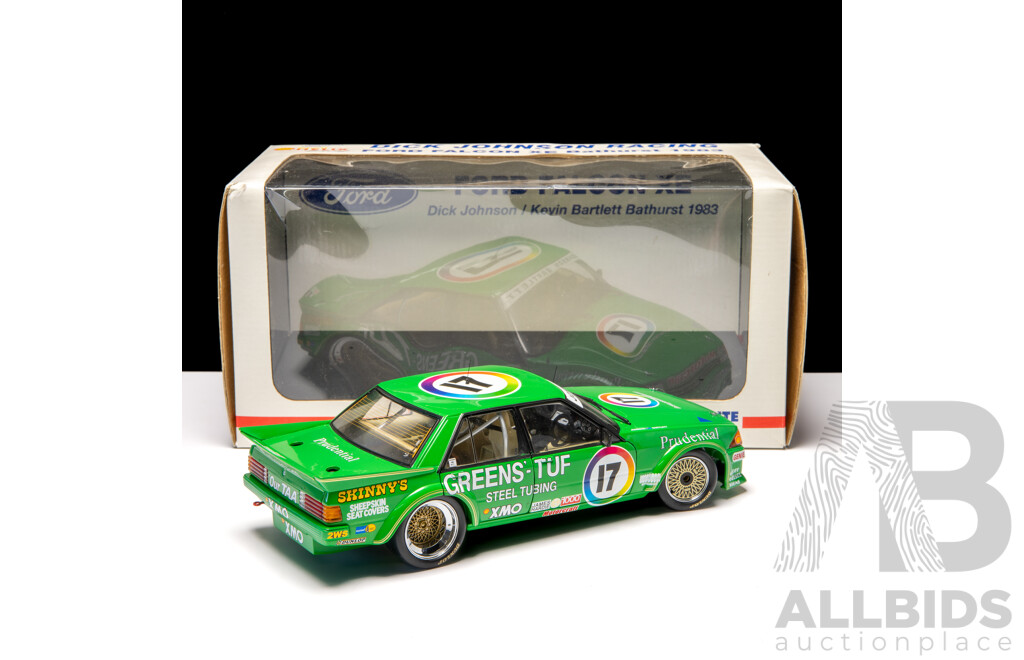Biante 1983 Ford XE Falcon Bathurst #17 Greens-Tuf Dick Johnson 7263/7620 1:18 Scale Model Car - Signed COA Included