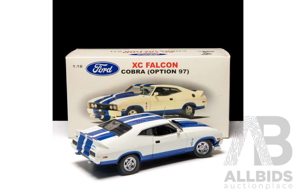 AUTOart / Biante Ford XC Falcon Cobra Coupe (Option 97) White / Blue 107/5400 1:18 Scale Model Car - COA Included