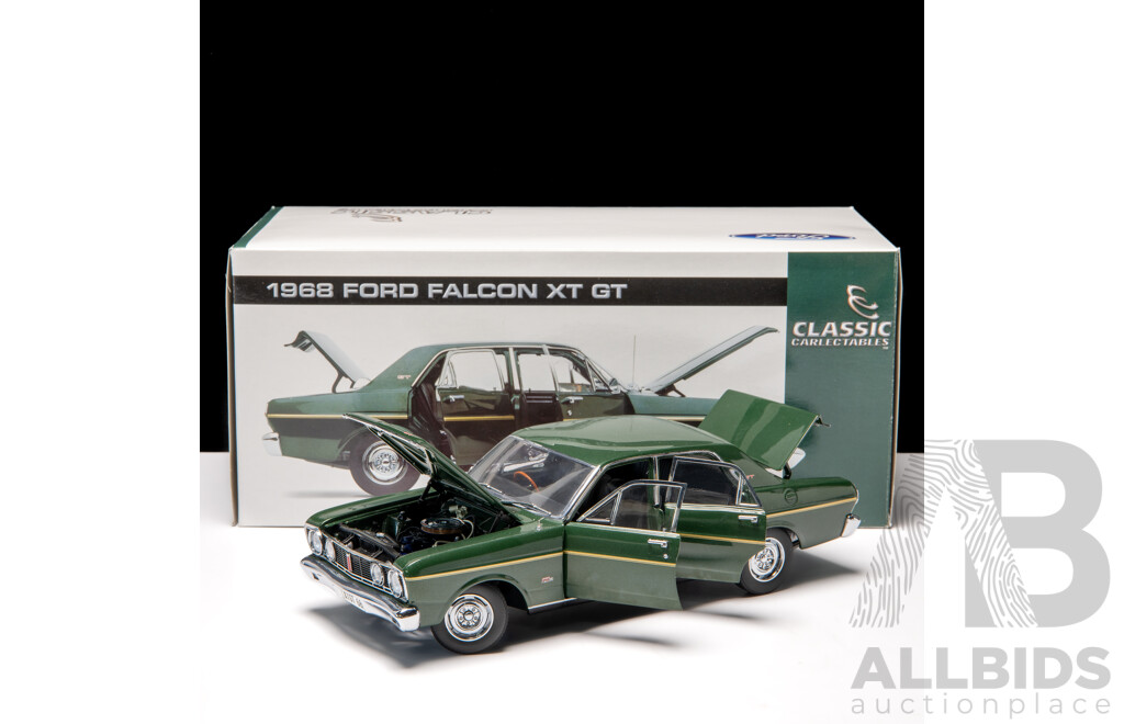 Classic Carlectables 1968 Ford XT Falcon GT Zircon Green 338/2000 1:18 Scale Model Car - COA Included