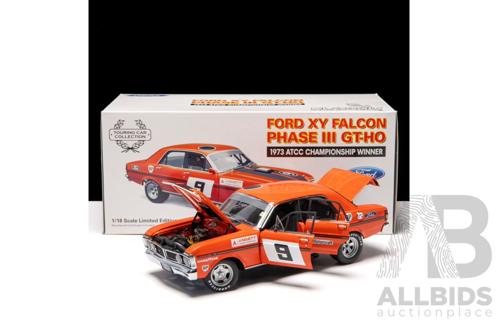 Classic Carlectables 1973 Ford XY Falcon GT-HO Phase III ATCC Championship Winner #9 Vermillion Fire 663/1800 1:18 Scale Model Car - COA Included
