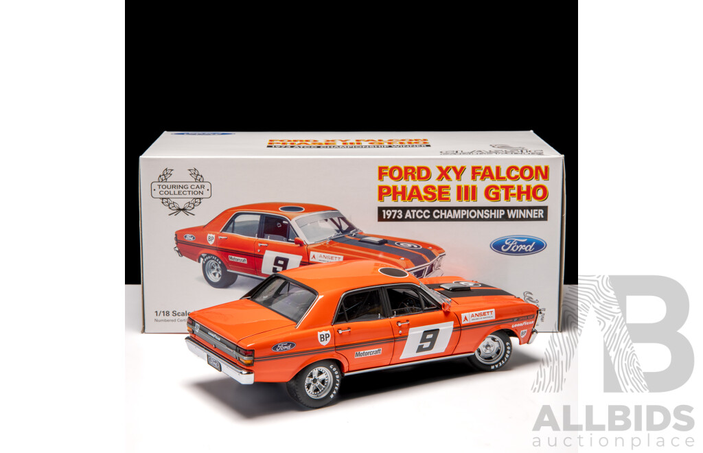 Classic Carlectables 1973 Ford XY Falcon GT-HO Phase III ATCC Championship Winner #9 Vermillion Fire 663/1800 1:18 Scale Model Car - COA Included