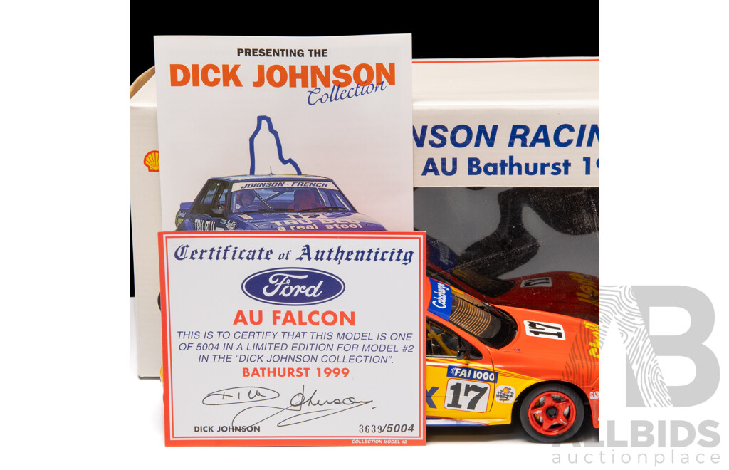 Biante 1999 Ford AU Falcon #17 Shell Livery Dick Johnson Bathurst 3639/5004 1:18 Scale Model Car - Signed COA