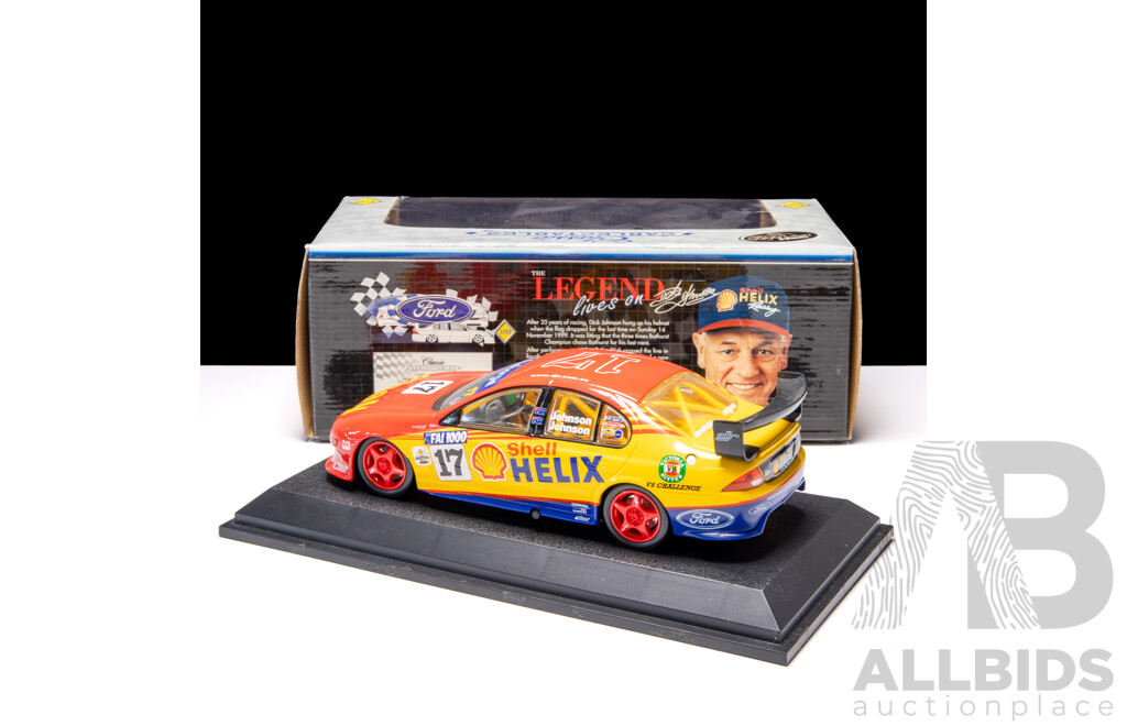 Classic Carlectables 1999 Ford AU Falcon Shell Helix #17 Dick Johnson's Final Race Bathurst 1:18 Scale Model Car - Signed COA