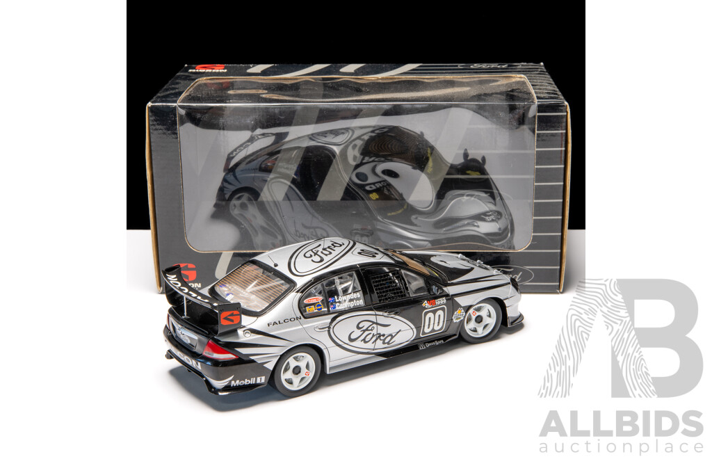 Biante 2001 Ford AU Falcon XR8 V8 Supercar Green Eye Monster Bathurst #00 Lowndes & Crompton 5216/10000 1:18 Scale Model Car - COA Included