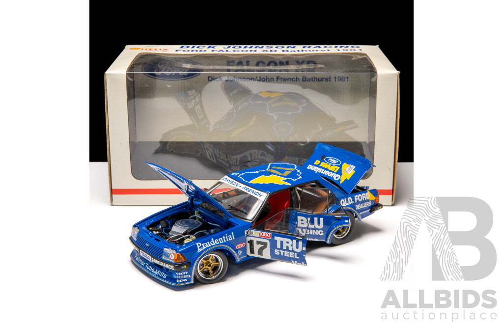 Biante 1981 Ford XD Falcon Bathurst Winner Tru-Blu Dick Johnson #17 Blue 3818/8274 1:18 Scale Model Car - Signed COA Included