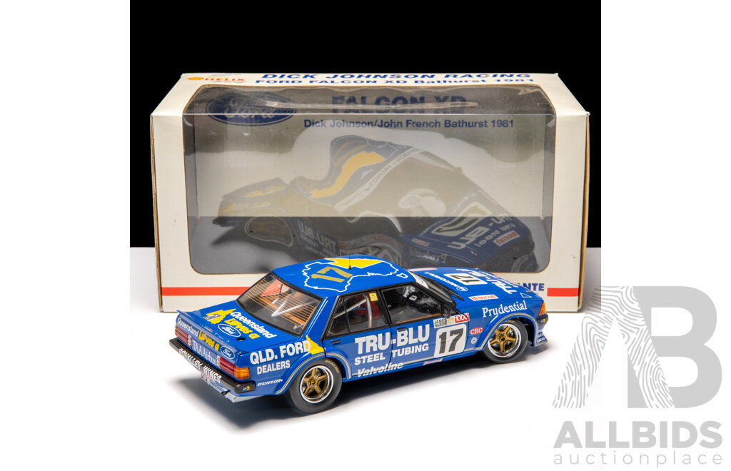 Biante 1981 Ford XD Falcon Bathurst Winner Tru-Blu Dick Johnson #17 Blue 3818/8274 1:18 Scale Model Car - Signed COA Included