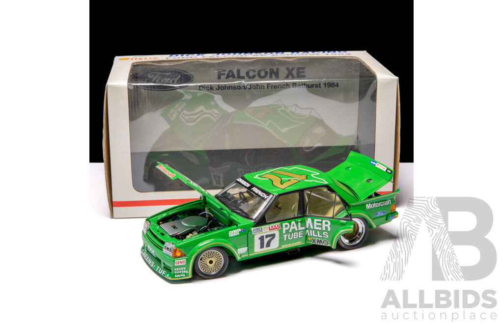Biante 1984 Ford XE Falcon #17 Greens-Tuf Dick Johnson Bathurst 3604/5100 1:18 Scale Model Car - Signed COA