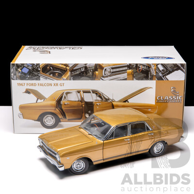 Classic Carlectables 1967 Ford XR Falcon GT Gold 1:18 Scale Model Car - COA Included