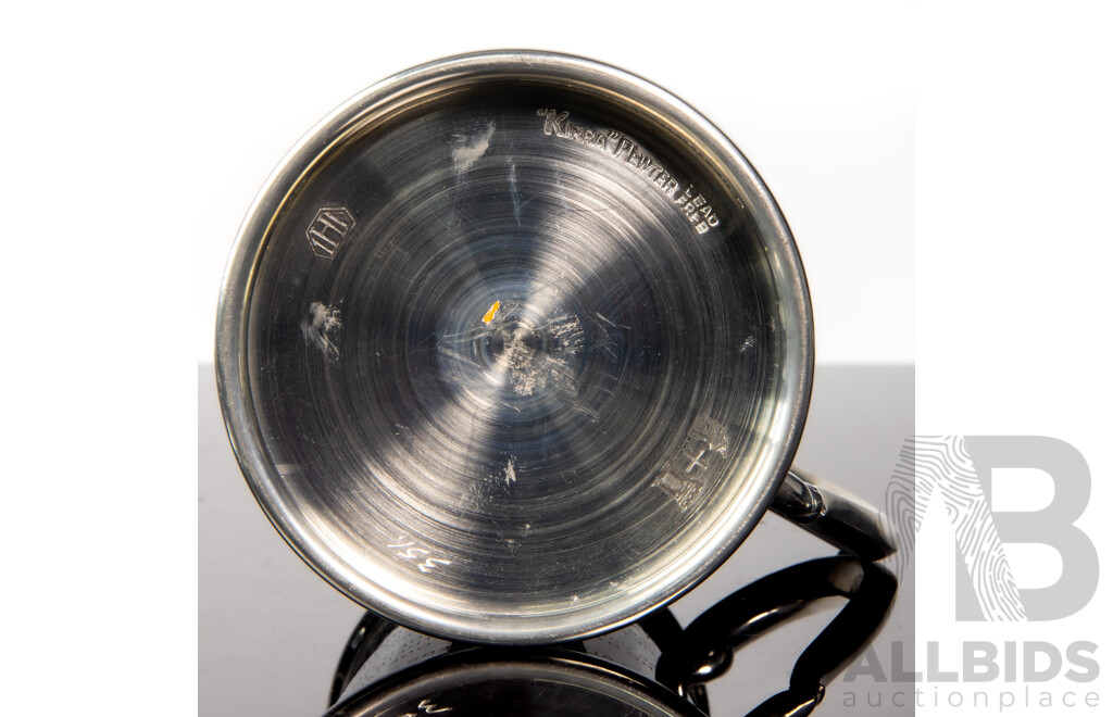 Set of Four Kirra Pewter Commemorative Tankards Including Battle of Britain, VE Day, VP Day and D-Day Editions