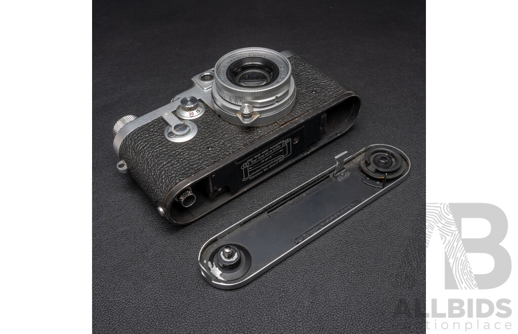 Leica IIIG D.B.P. 35mm Rangefinder Camera (1957) Serial No. 888091 with Leitz Elmar 50mm F/2.8 Lens No. 1538711 in Original Case