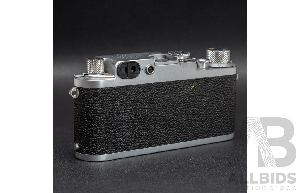 Leica IIIf 35mm LTM Rangefinder Camera with Collapsible Elmar 50mm F/2.8 Lens (Ernst Leitz Wetzlar, 1956) Serial No. 824298