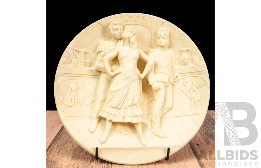 Set of Four Vintage Limited Edition 1979 Bradex Plates - La Scala Grand Opera Series DI VOLTERADICI. Aida, Madam Butterfly, Carmen, Rigoletto