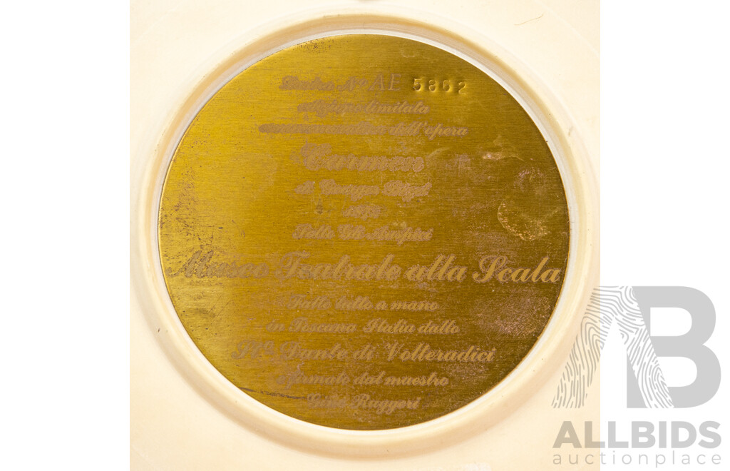 Set of Four Vintage Limited Edition 1979 Bradex Plates - La Scala Grand Opera Series DI VOLTERADICI. Aida, Madam Butterfly, Carmen, Rigoletto
