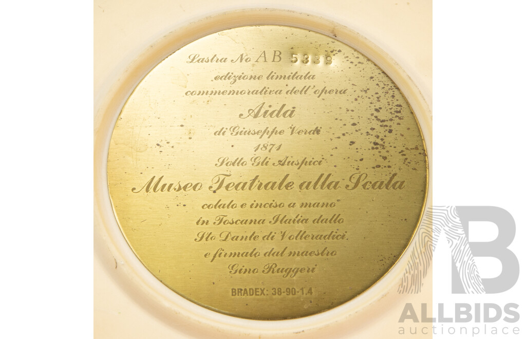Set of Four Vintage Limited Edition 1979 Bradex Plates - La Scala Grand Opera Series DI VOLTERADICI. Aida, Madam Butterfly, Carmen, Rigoletto