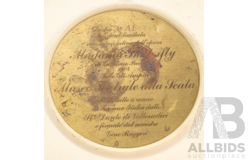 Set of Four Vintage Limited Edition 1979 Bradex Plates - La Scala Grand Opera Series DI VOLTERADICI. Aida, Madam Butterfly, Carmen, Rigoletto