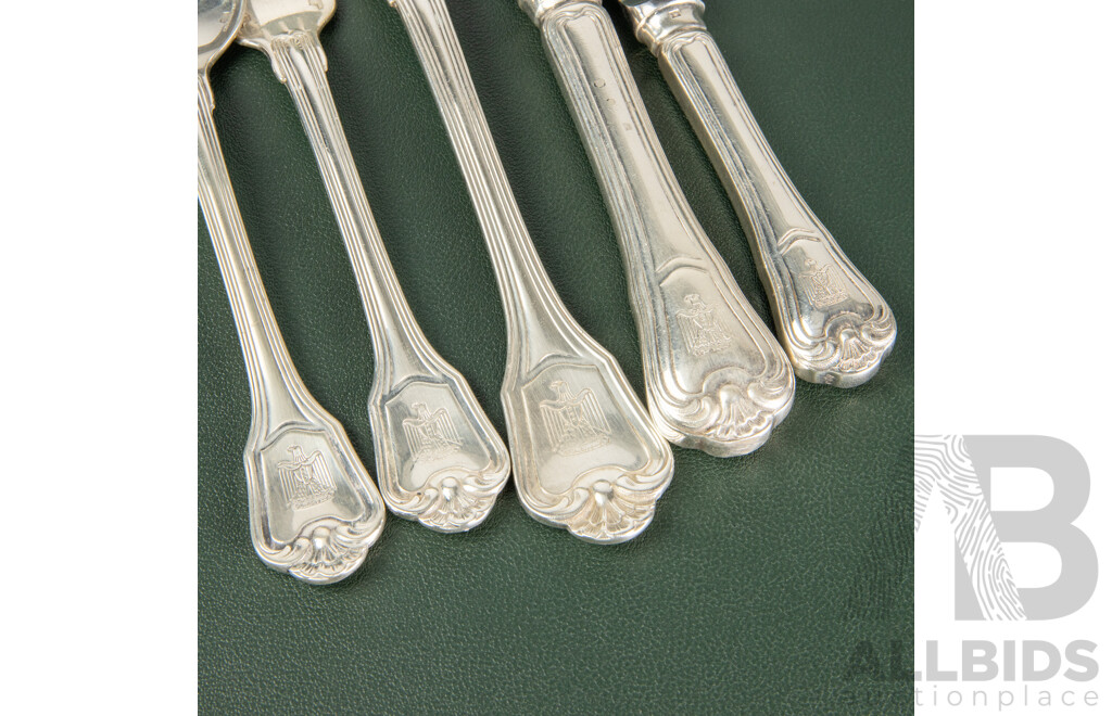 Christofle Sterling Silver Cutlery Featuring Saddam Hussein's Iraq Coat of Arms