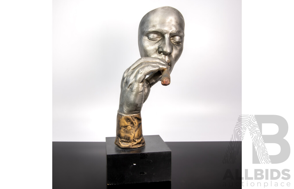 John Cutrone (Austrian) Sculpture 'Havana Man Smoking Cigar' - Austin Productions