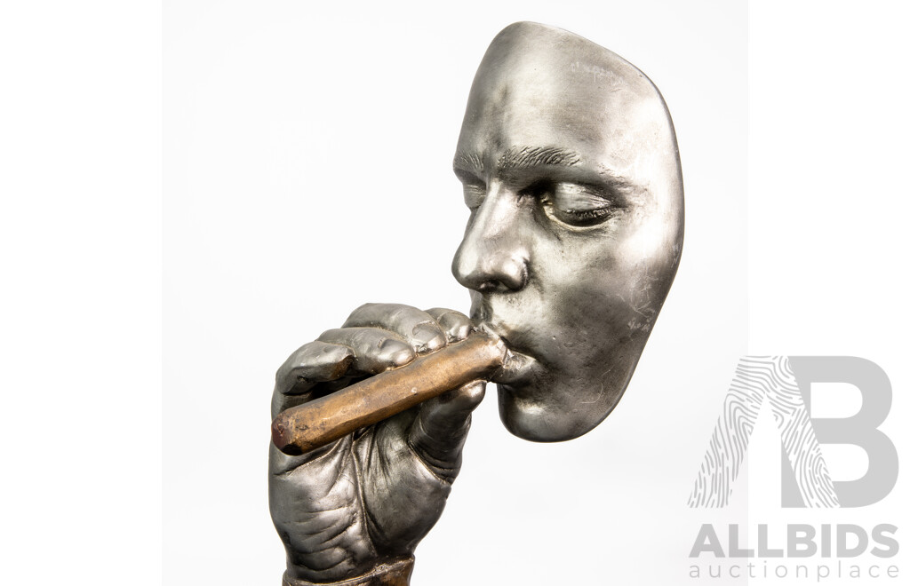 John Cutrone (Austrian) Sculpture 'Havana Man Smoking Cigar' - Austin Productions