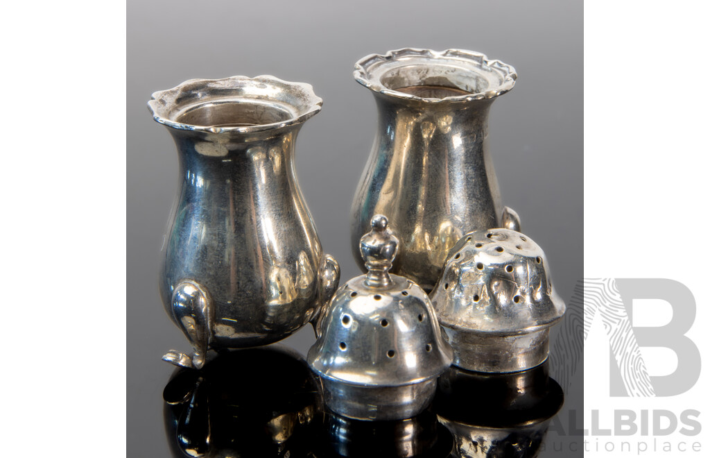 Mappin & Webb Sterling Silver Salt and Pepper Shakers - 1814