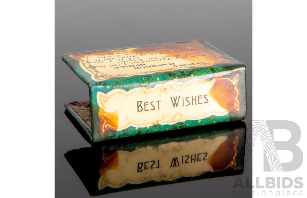 Vintage 1932 Harbour Bridge Metal Matchbox Holder