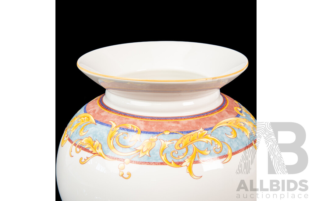 Decorative Vase Pair: Middle Eastern Enamelled Vase & Villeroy & Boch ‘Vivaldi’ Vase