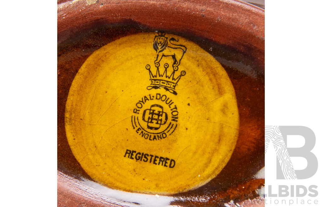 Royal Doulton (England) Kingsware Dewars Whisky Flask Depicting Lord Nelson