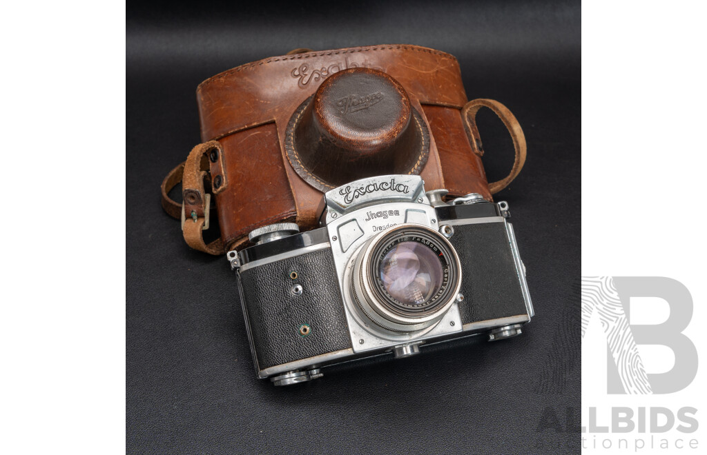 Kine Exakta Ihagee Exacta V-4 35mm Film SLR Camera with Case