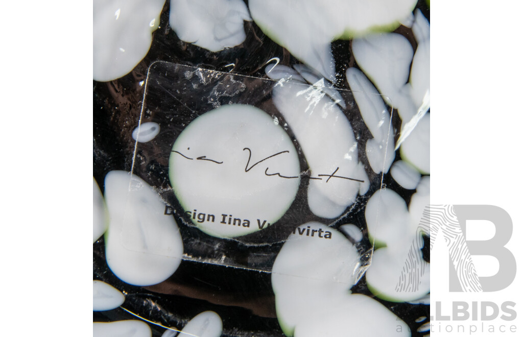 Contemporary Marbled Glass Vase Designed by Iina Vuorivirta for IKEA