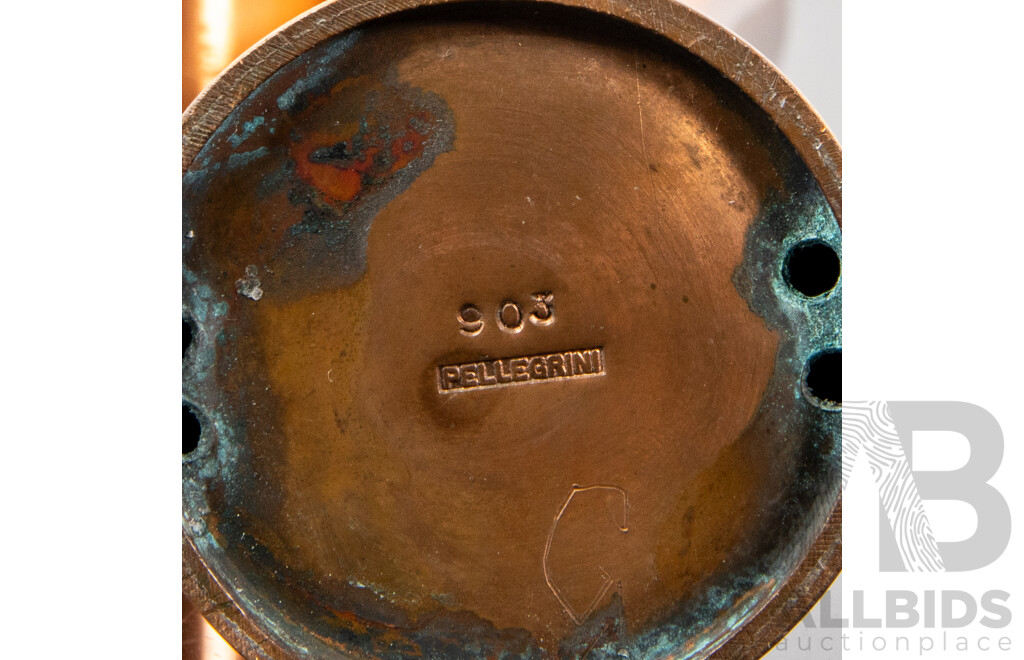 Set of Four Pellegrini Copper Altar Candlesticks