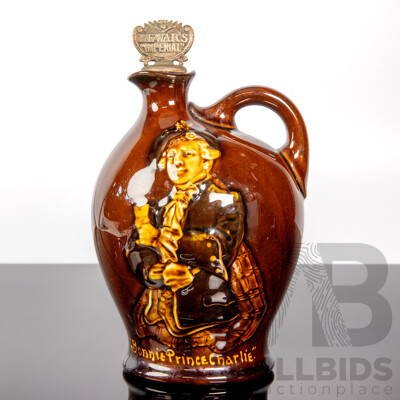 Royal Doulton Kingsware Whisky Flask for Dewar’s 'Bonnie Prince Charlie' with Original Stopper