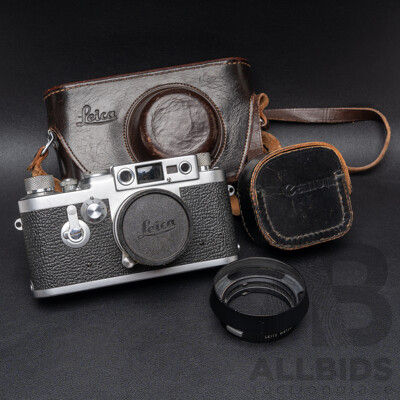 Leica IIIG D.B.P. 35mm Rangefinder Camera (1957) Serial No. 888091 with Leitz Elmar 50mm F/2.8 Lens No. 1538711 in Original Case