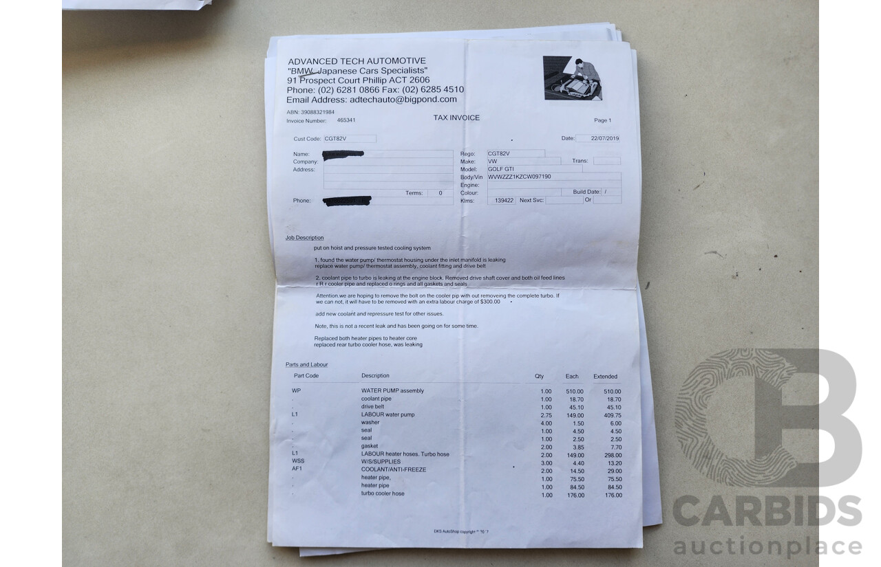 3/2012 Volkswagen Golf GTi 1K MY12 5d Hatchback White 2.0L