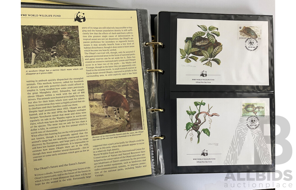 Two Albums of WWF International First Day Covers, Snakes, Gorillas, Antelopes and More