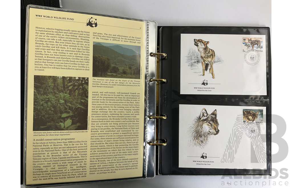 Two Albums of WWF International First Day Covers, Snakes, Gorillas, Antelopes and More
