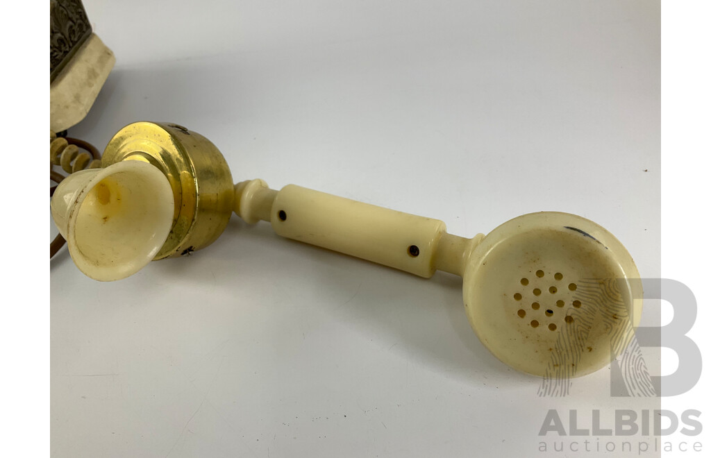 Antique Style Hitachi Brass Rotary Telephone