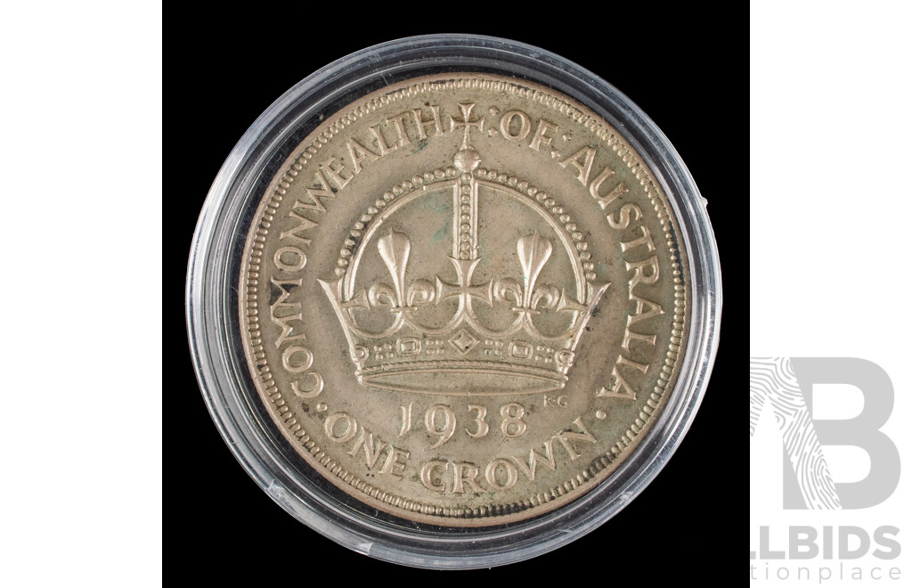 Australian 1938 KGVI Silver Crown .925