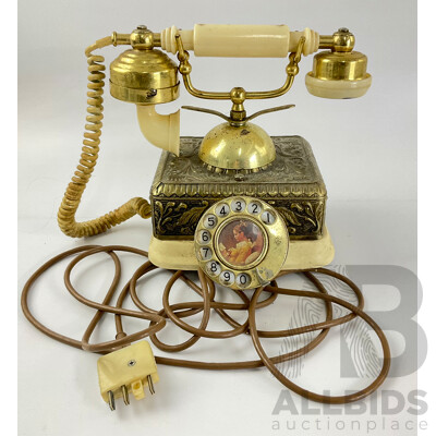 Antique Style Hitachi Brass Rotary Telephone