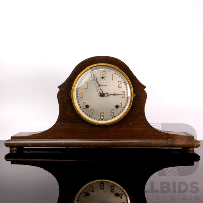 Vintage Art Deco American Sessions Wooden Mantle Clock