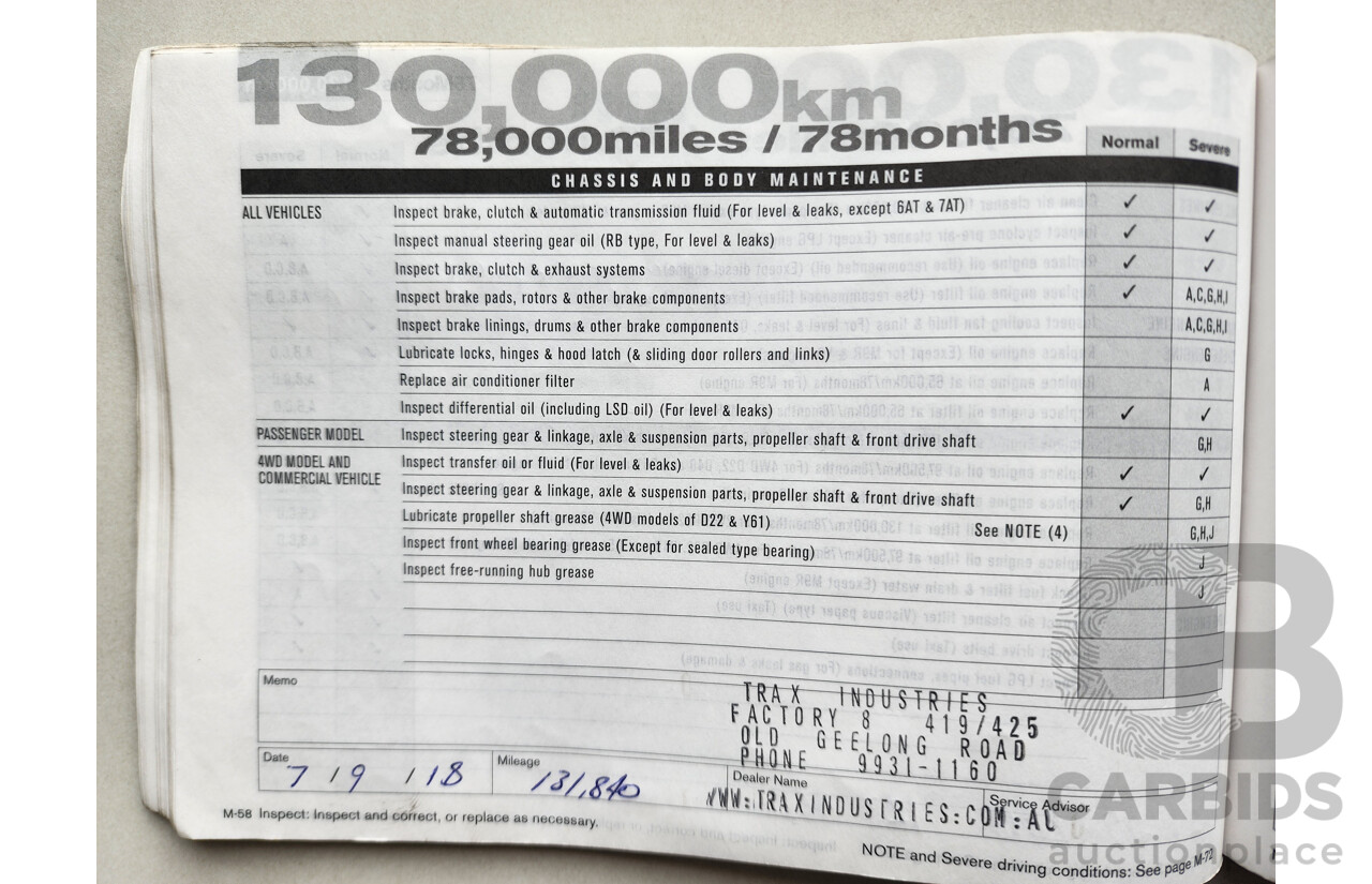 12/2011 Nissan Navara ST-R (4x4) D22 SERIES 5 Dual Cab P/Up White 2.5L