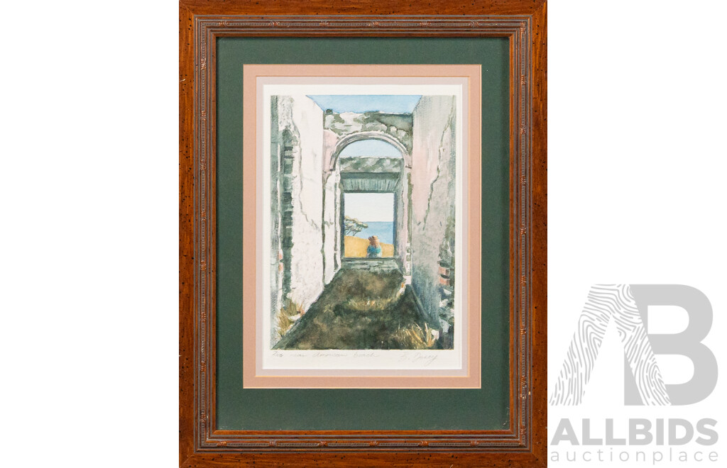 Belinda Dorey, (20th Century, Australian), Ros Near American Beach (1996), Lovely Original Watercolour, 42 x 33 cm (frame)