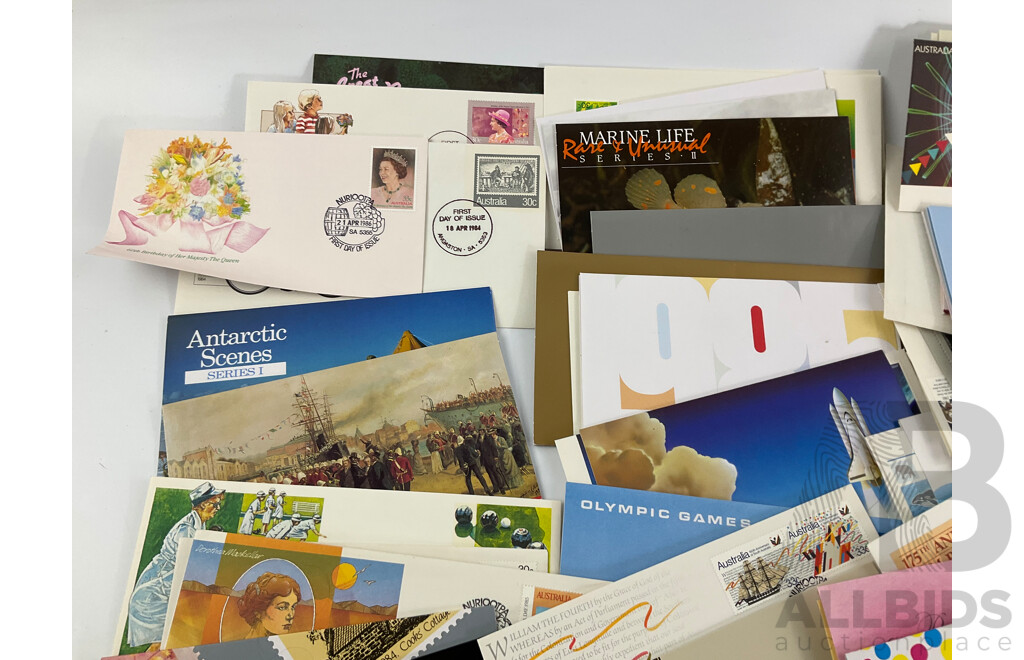 Collection of Australian 1980's Stamp Packs and First Day Covers