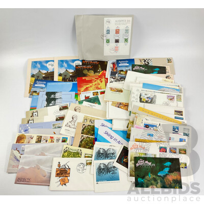 Collection of Australian 1980's Stamp Packs and First Day Covers Including 1984 AUSIPEX, Bicentennial, Antarctic, 1982 Commonwealth Games, Clipper Sips, Marine Life, Conservation, Wild Life Joint Issues and More