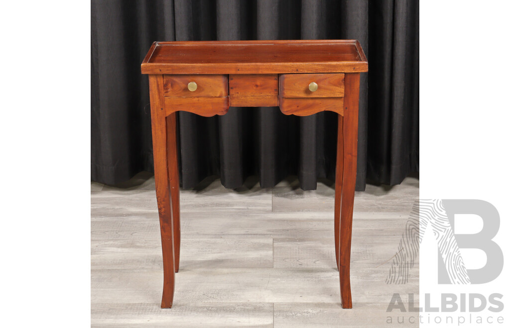 Indonesian Mahogany Two Drawer Side Table
