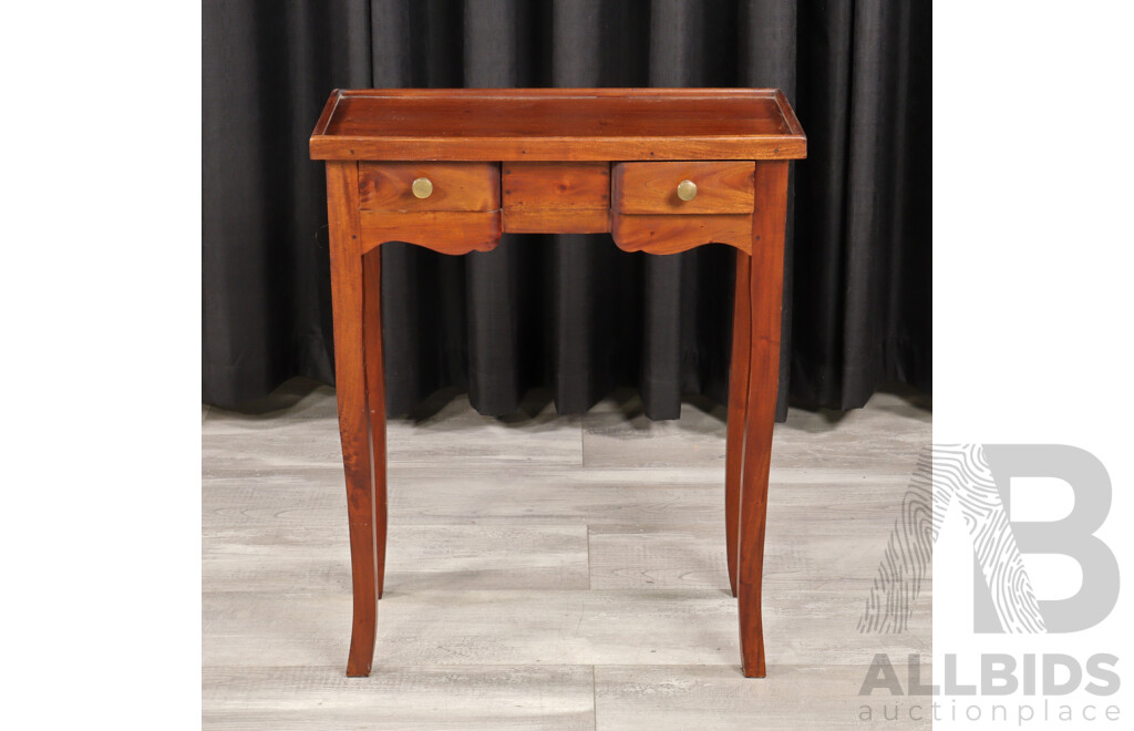 Indonesian Mahogany Two Drawer Side Table
