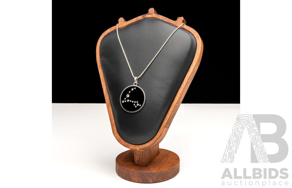 Vintage Sterling Silver Poisson Constellation Crystal Necklace - Pieces, 55cm, 23.21 Grams