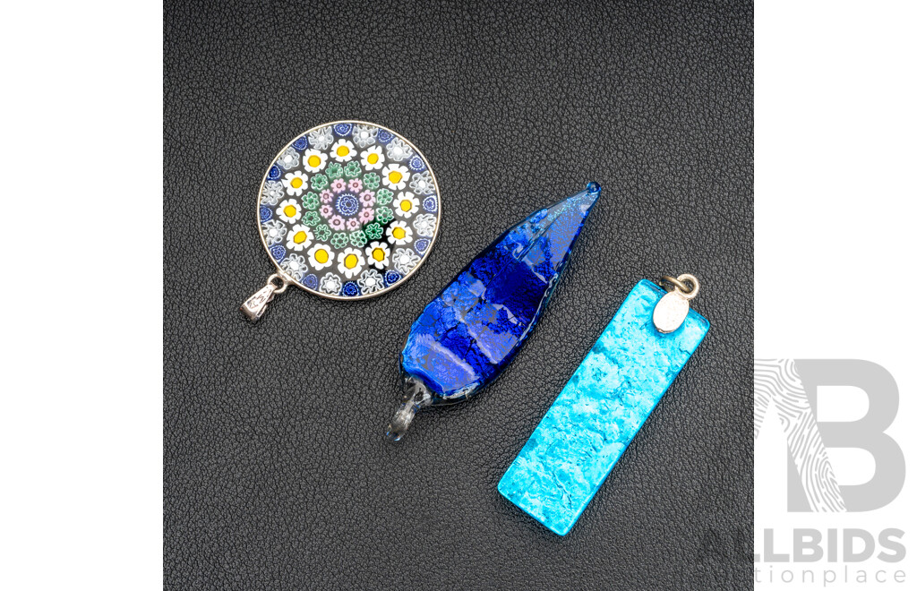 Tommasi Vetri Di Murano (2) Artisan Pendants & Antica Murrina Veneziana Pendant - All as New
