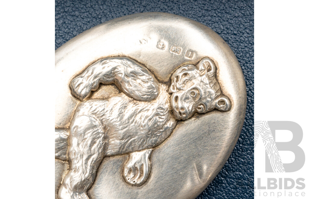 Antique Sterling Silver Petite Mirror for Chatellaine/fob Pendant, 70mm, Birmingham 1908, 8.14 Grams